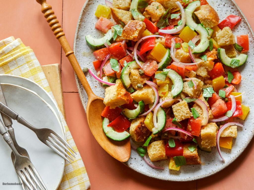 Ina Garten's Panzanella Salad سالاد ایتالیایی