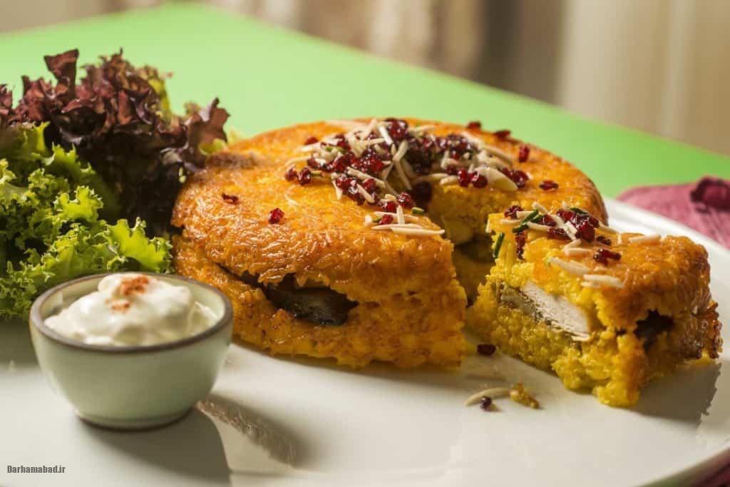 Chicken and saffron cake tahchin3 کیک ته چین