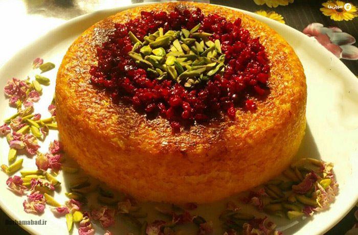 Chicken and saffron cake tahchin7 ته چین قالبی