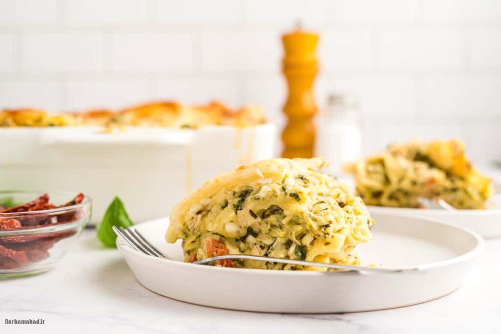 Lasagna with saffron rice sheets4 لازانیا برنجی