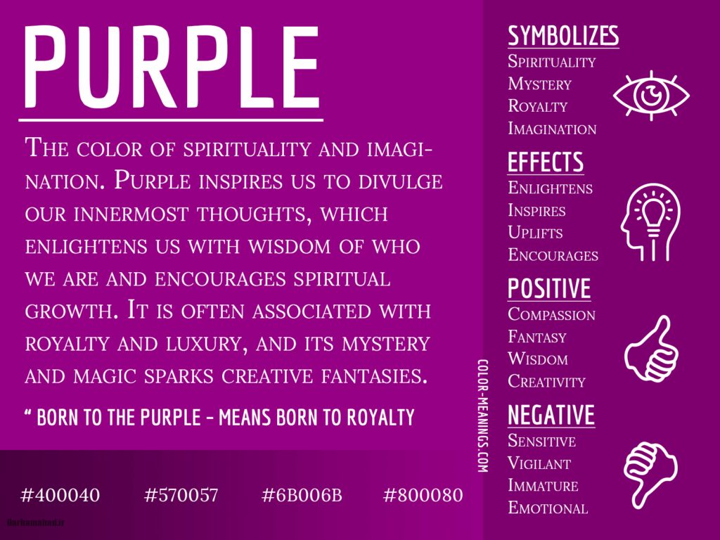 purple color personality شخصیت شناسی رنگ بنفش