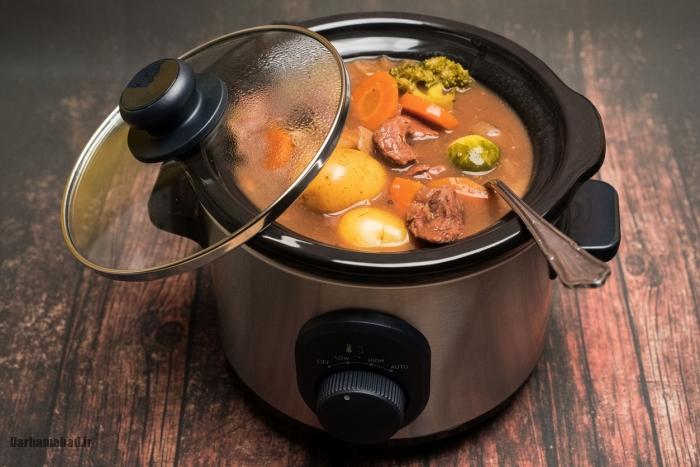 Slow cooking at low heat پخت عمیق غذا