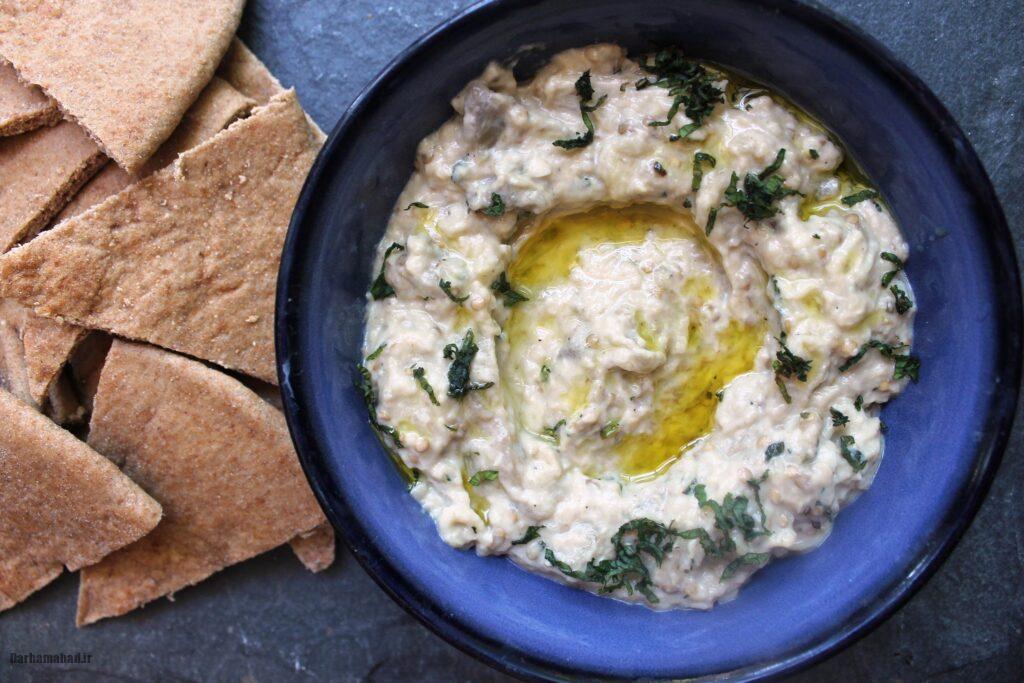 Yogurt and smoked eggplant ماست و بادمجان دودی
