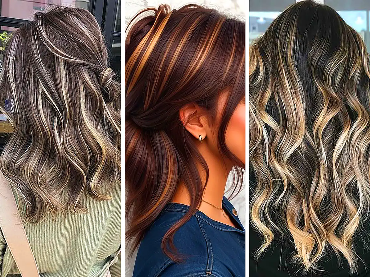 قهوهای شکلاتی با هایلایت طلایی