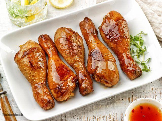 خوراک مرغ یونانی با لیمو و زیتون