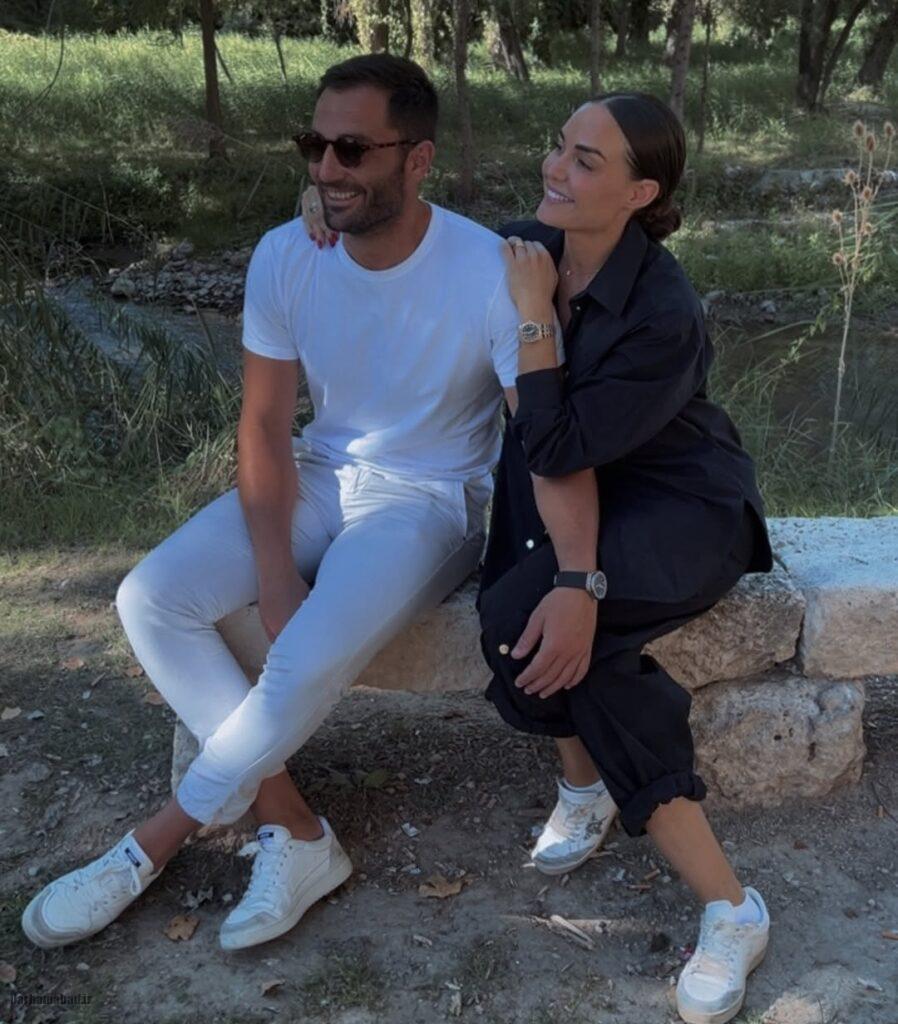 آنتونیو آدان با همسرش نامزدش