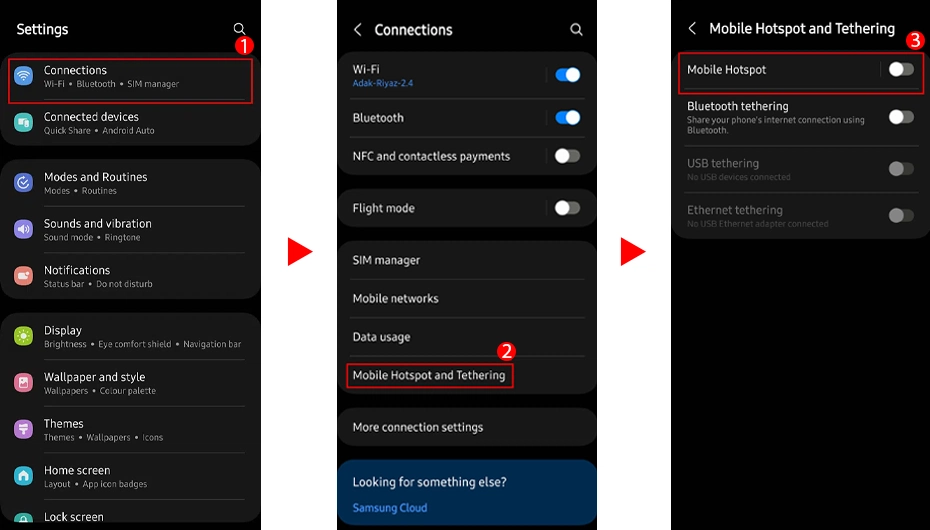 اتصال اینترنت گوشی به لپ تاپ