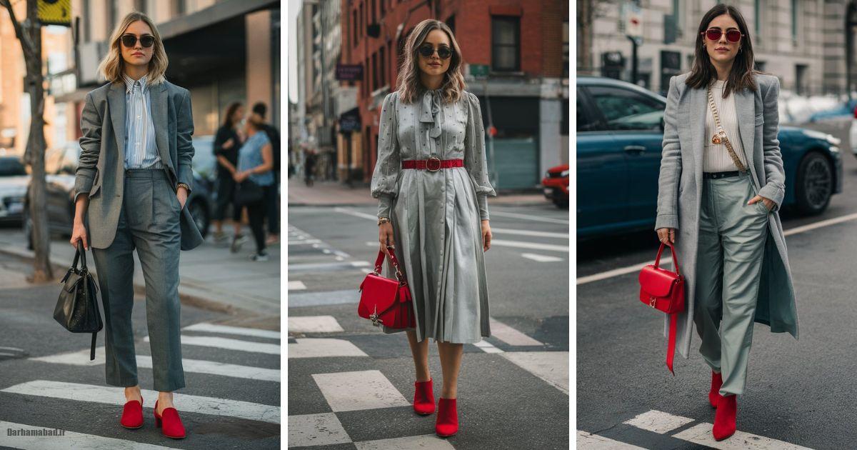 ست کردن کفش قرمز پاشنه‌دار