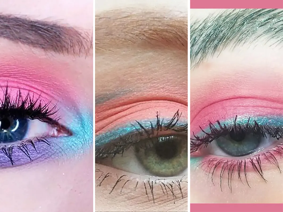 سایه پاستلی و مژه رنگی