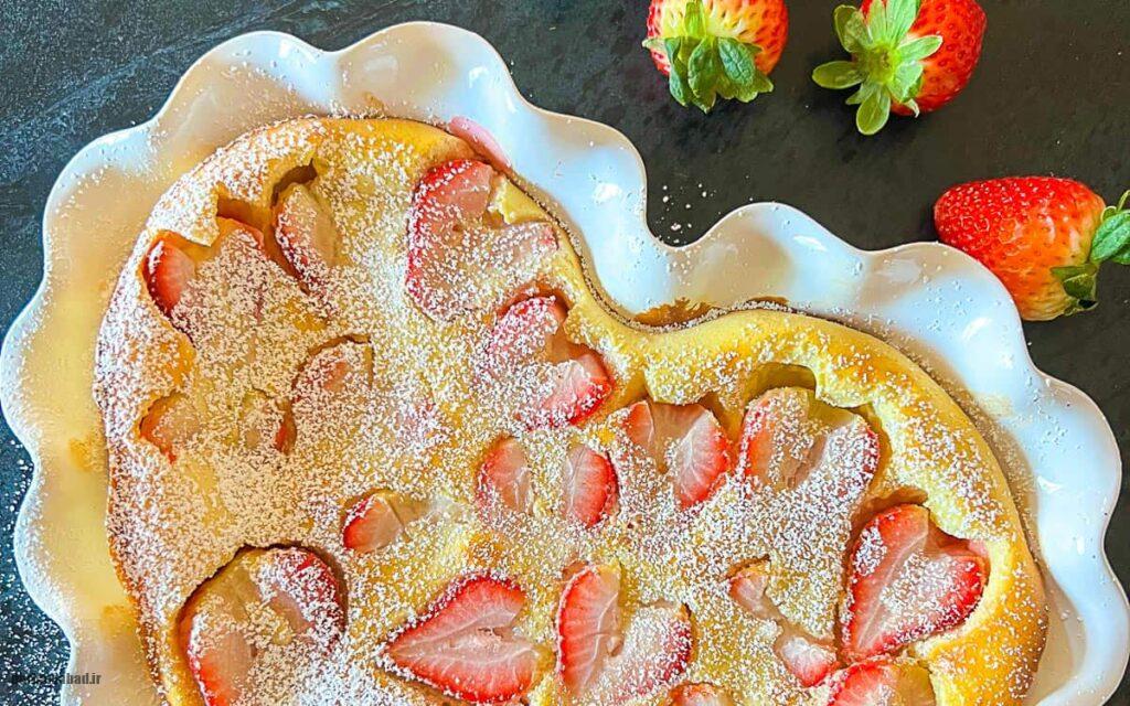دسر سنتی توت فرنگی فرانسوی