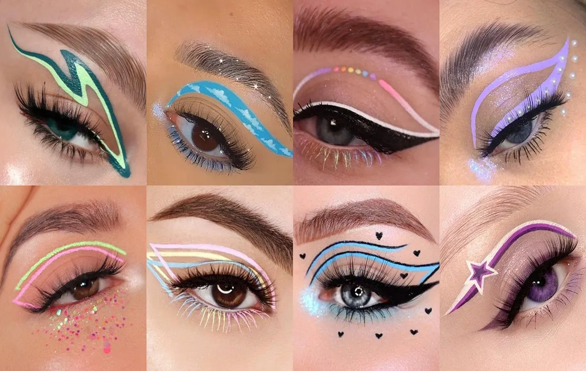 خط چشم رنگی و دوتایی