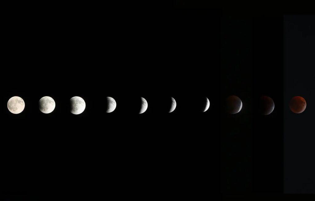 تصاویر ماه خونین در آسمان ایران 1404