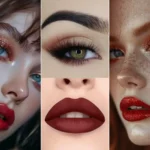 آرایش چشم دودی و رژ لب شرابی
