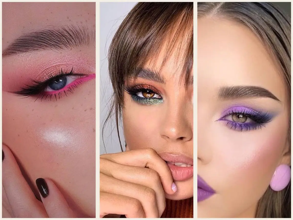 سایه پاستلی و مژه رنگی