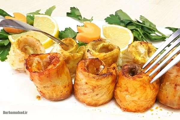 رولت قزل‌آلا خوش طعم و خانگی