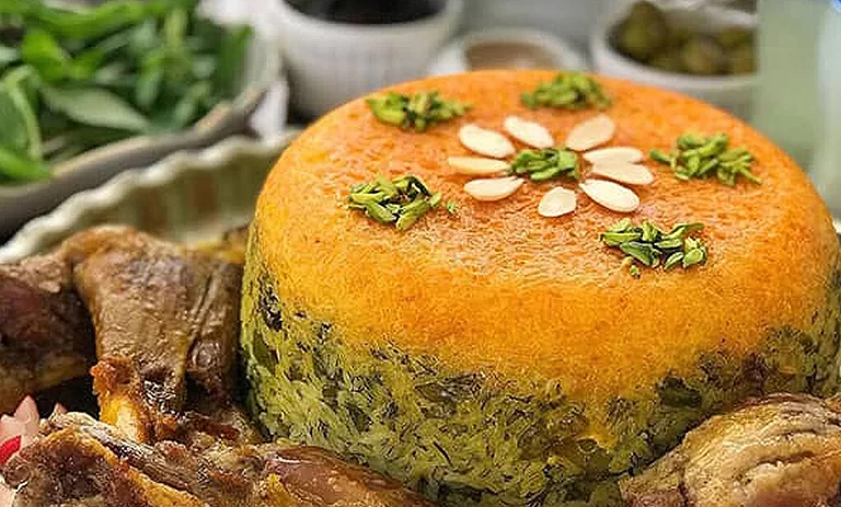 باقالی پلو با مرغ