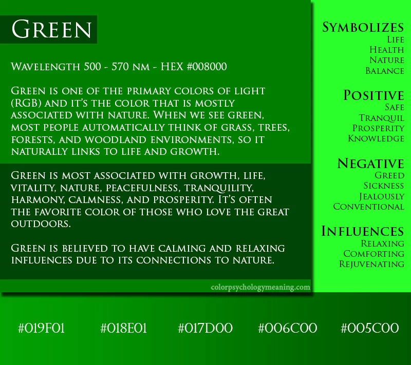 green color personality شخصیت شناسی رنگ سبز