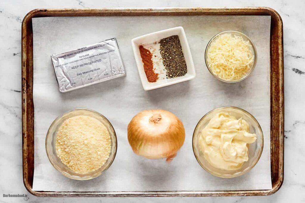مواد لازم برای پیاز داغ