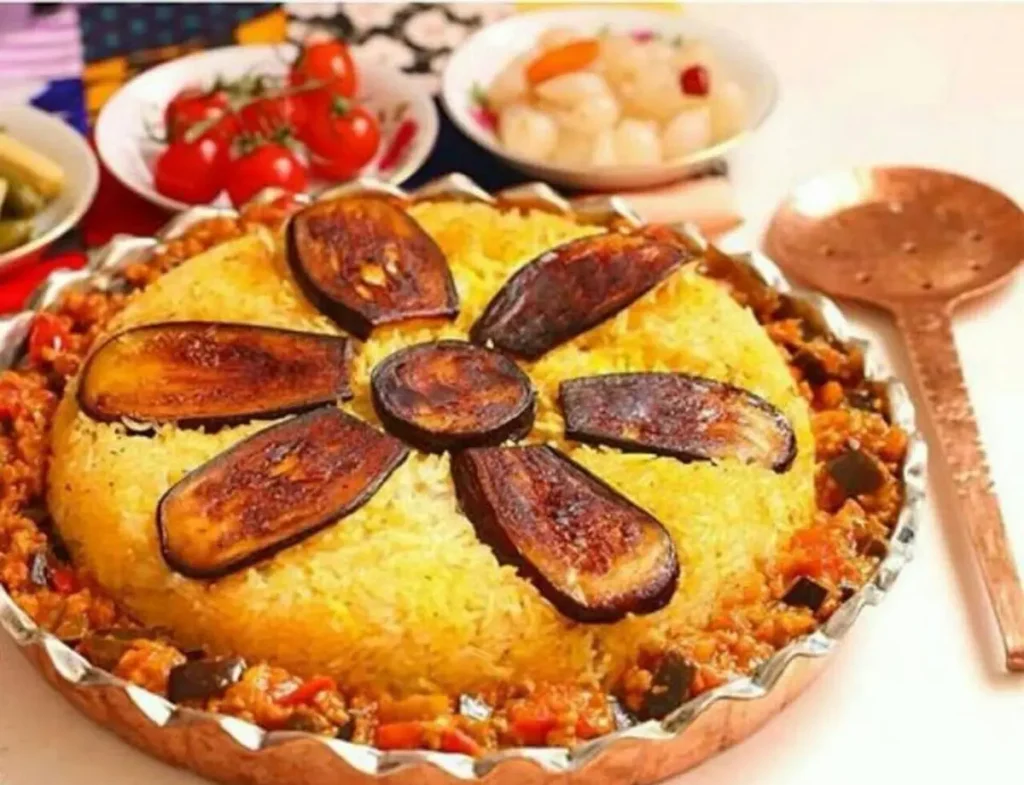 tahdig bademjan4 تهدیگ بادمجان خوشمزه