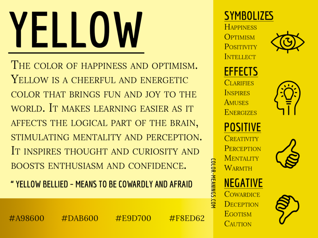 yellow color personality شخصیت شناسی رنگ زرد