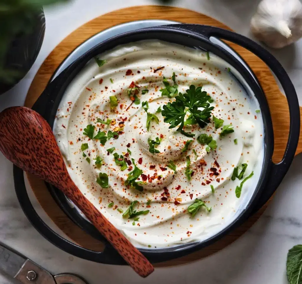 Yogurt and garlic sauce سس ماست و سیر